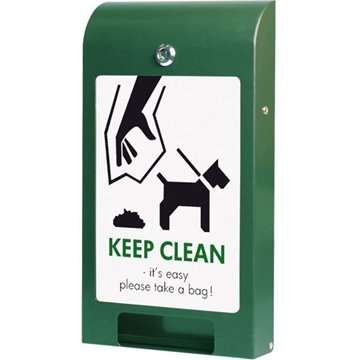 Hundepose dispenser, grøn, med A4 infodisplay