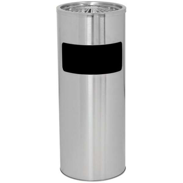 Cigarette Trash Can 18 L Silver Displaylager.dk