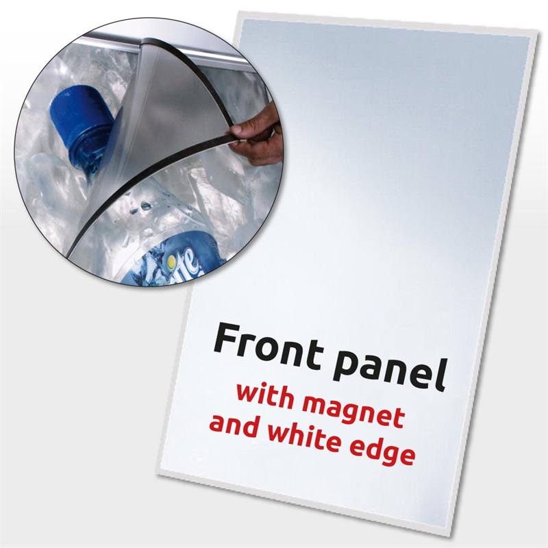 Se APET frontplade med magnet, A1, med hvid trykt kant hos Displaylager.dk