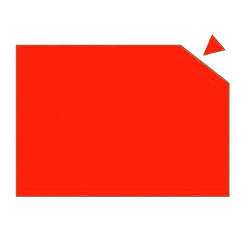 Magnetark med 49 stk. røde trekant-magneter, 2 x 2 x 2 cm