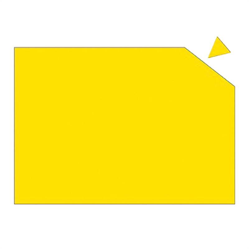 Magnetark med 49 stk. gule trekant-magneter, 2 x 2 x 2 cm