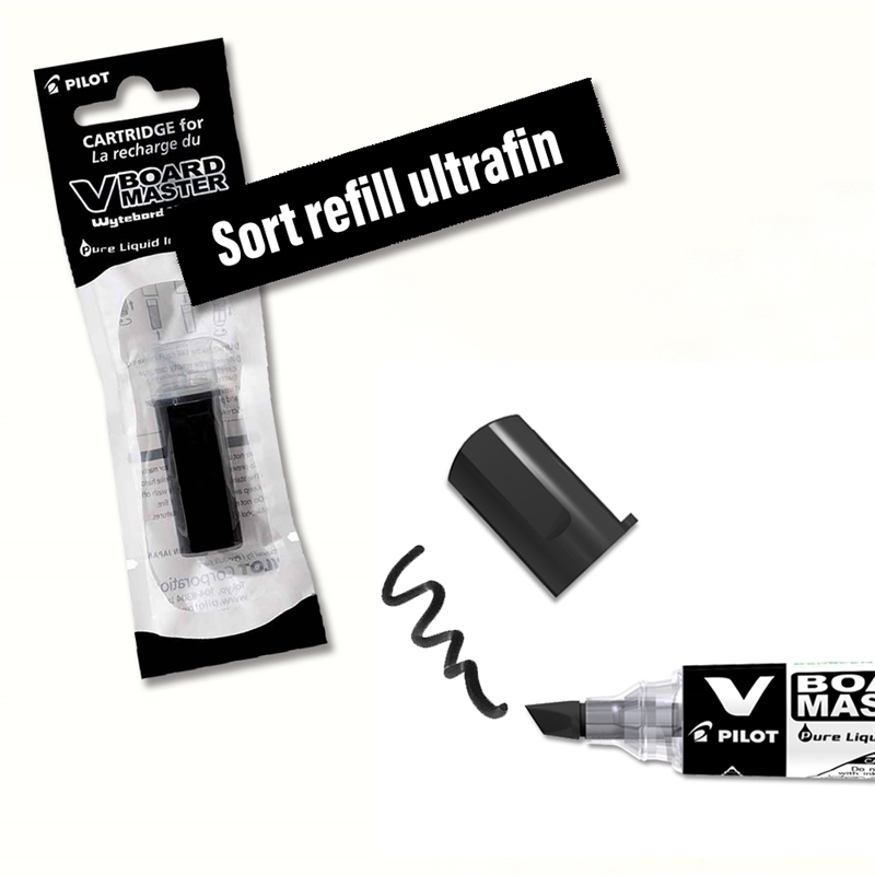 Refill til ultrafin whiteboardmarker fra Pilot, sort