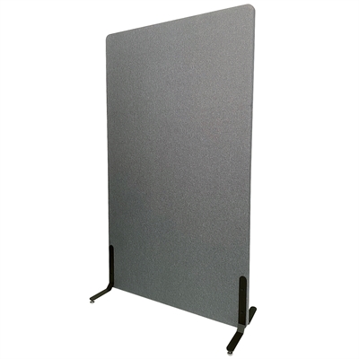 ZONE Hush Wall Akustikvæg Rumdeler Mørkegrå stof 136x80 cm med standardfødder