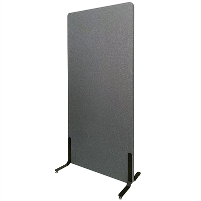 ZONE Hush Wall akustikvæg og rumdeler mørkegrå med stofbeklædning og standardfødder 170 x 80 x 4 cm