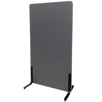ZONE Hush Wall Akustikvæg Rumdeler Mørkegrå stof 170x100 cm med sorte fødder